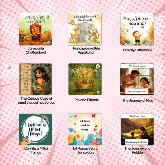 Age 1 to 9 All books combo(English + Malayalam) - 9Books