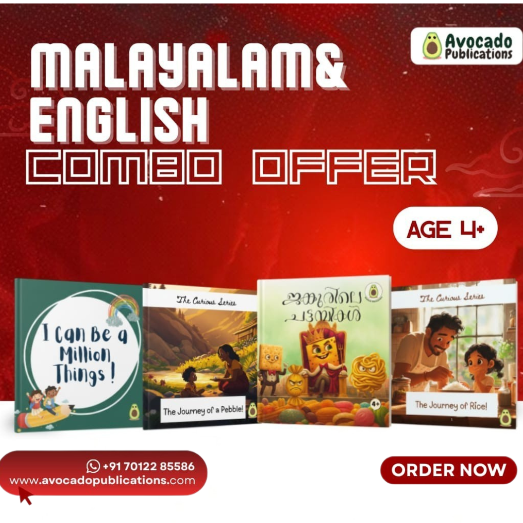 Age 5+ English and Malayalam Combo( 3 English book + 1 Malayalam book)